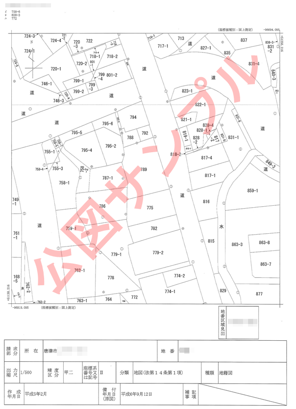 公図等の転写の縮尺について 筒井測量設計株式会社